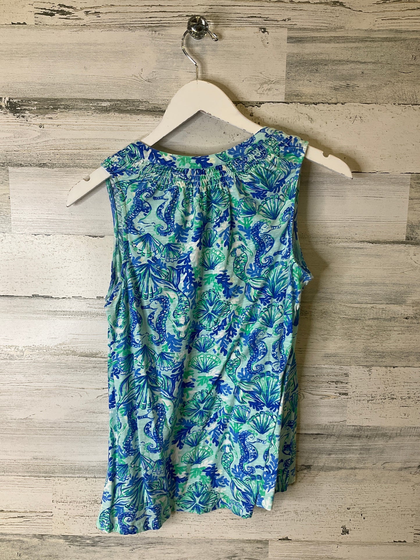 Top Sleeveless By Lilly Pulitzer In Blue & Green, Size: S