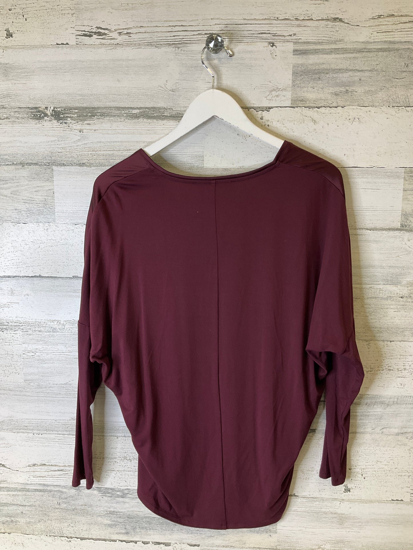 Top Long Sleeve By White House Black Market In Maroon, Size: Xs