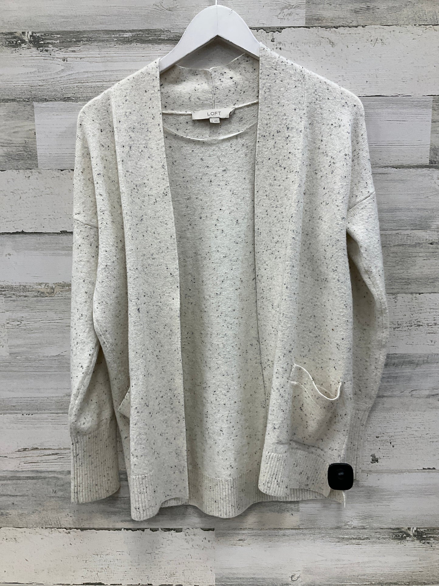 Sweater Cardigan By Loft In Cream, Size: Xs