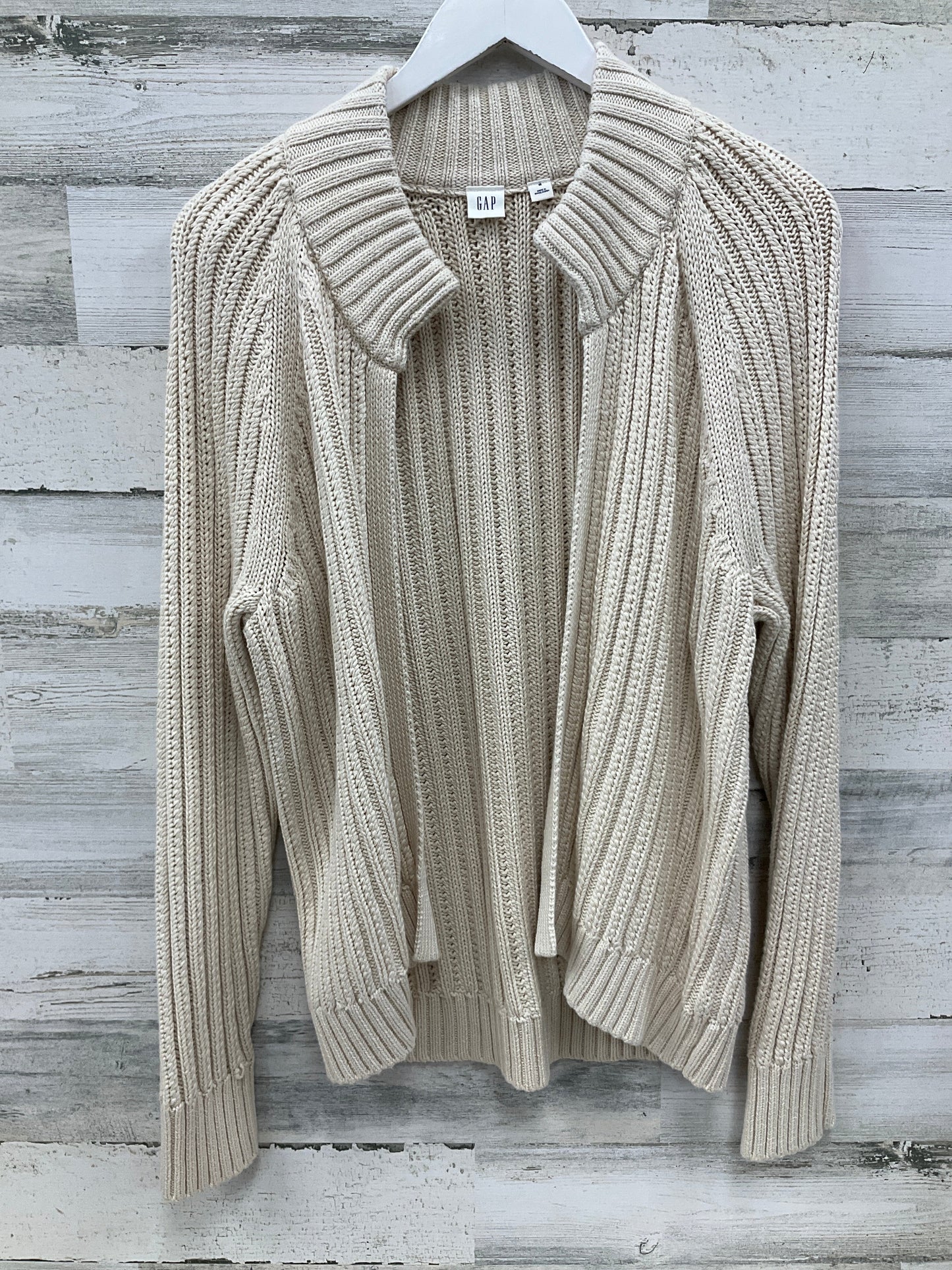 Sweater Cardigan By Gap In Cream, Size: M