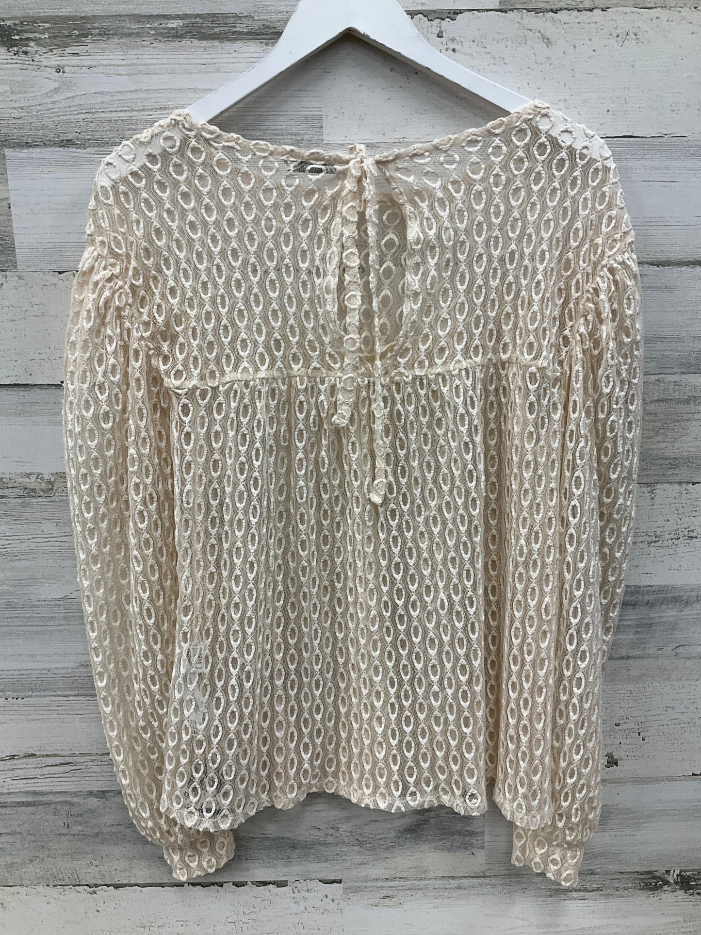 Top Long Sleeve By Zara In Cream, Size: S