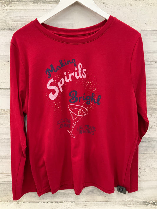 Top Long Sleeve By Sonoma In Red, Size: Xl