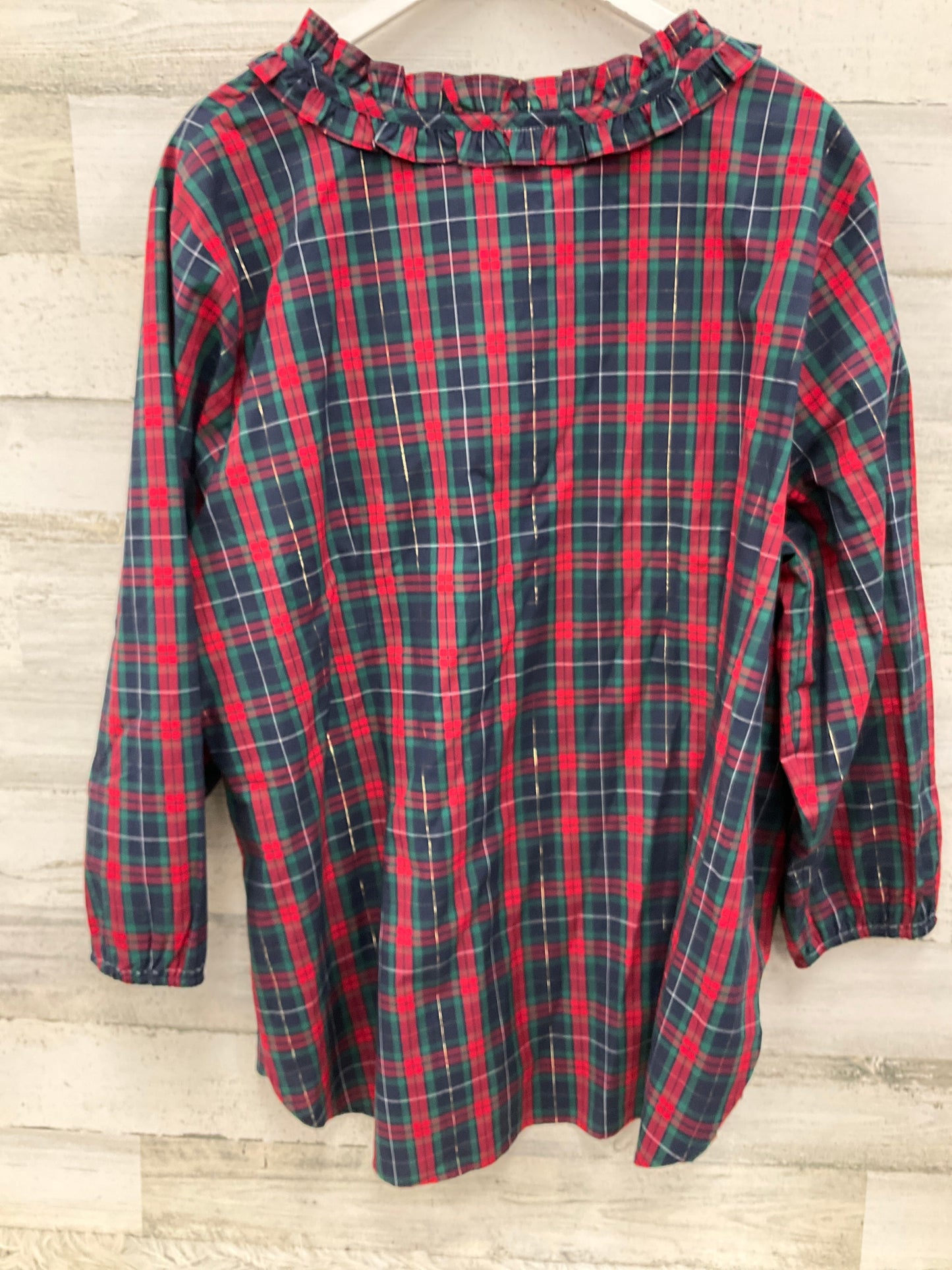 Top Long Sleeve By Talbots In Green & Red, Size: 3x