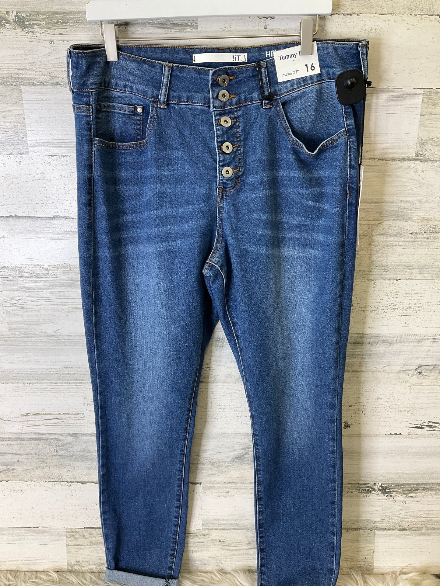 Jeans Skinny By It In Blue Denim, Size: 16