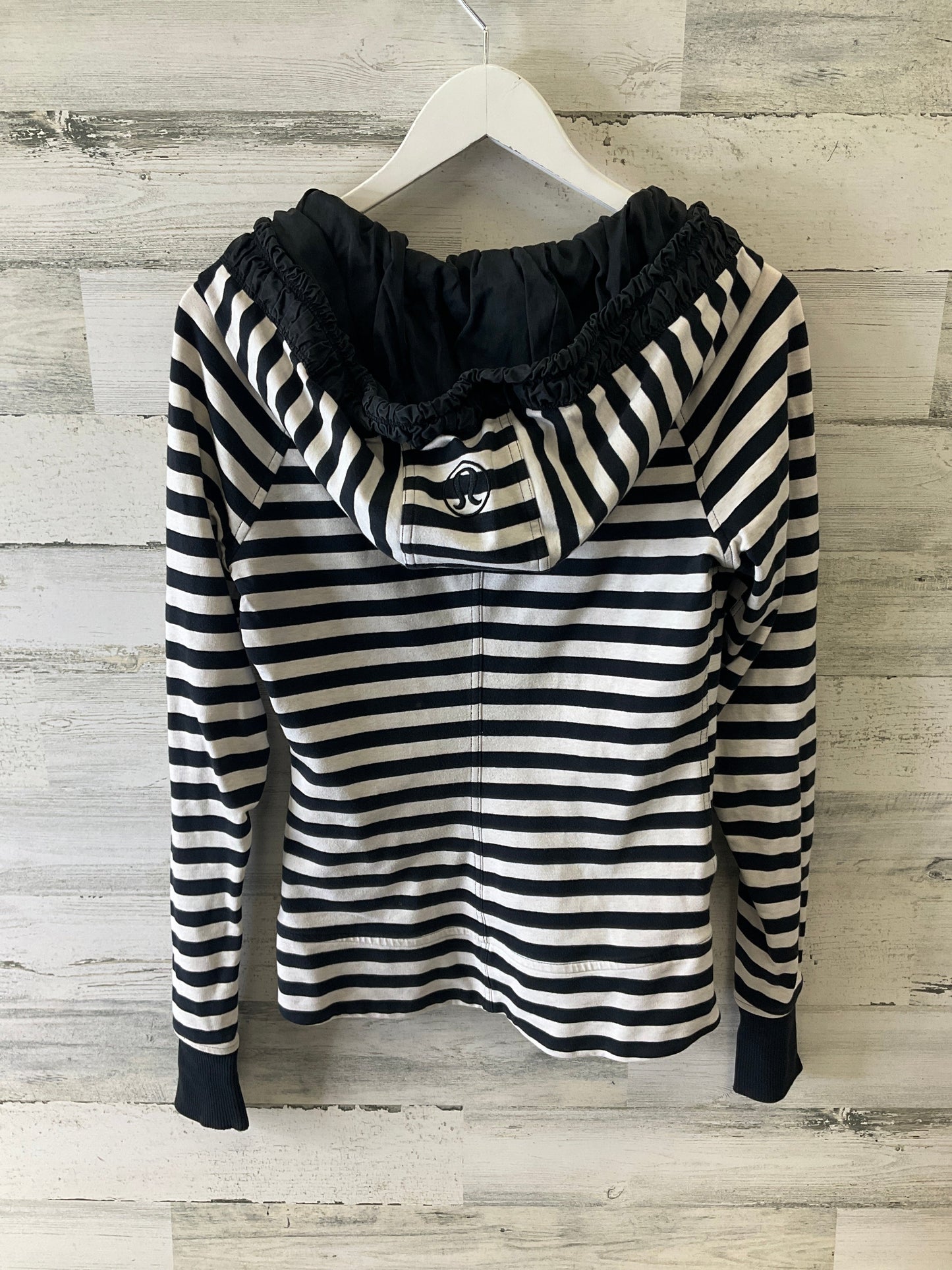 Athletic Jacket By Lululemon In Black & White, Size: 6