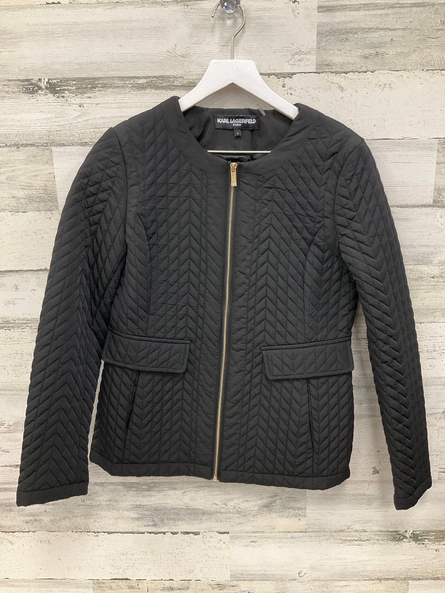 Jacket Puffer & Quilted By Karl Lagerfeld In Black, Size: S