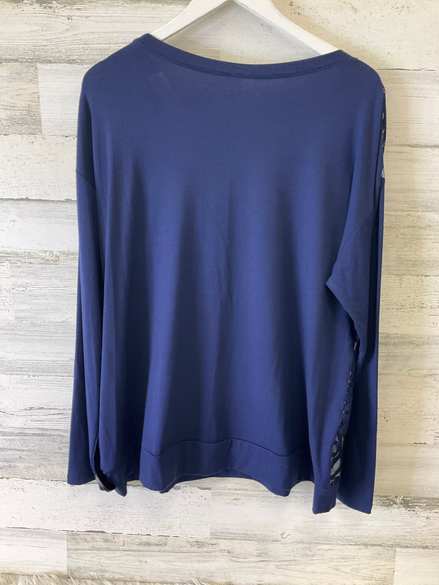 Top Long Sleeve By Lane Bryant In Navy, Size: 2x