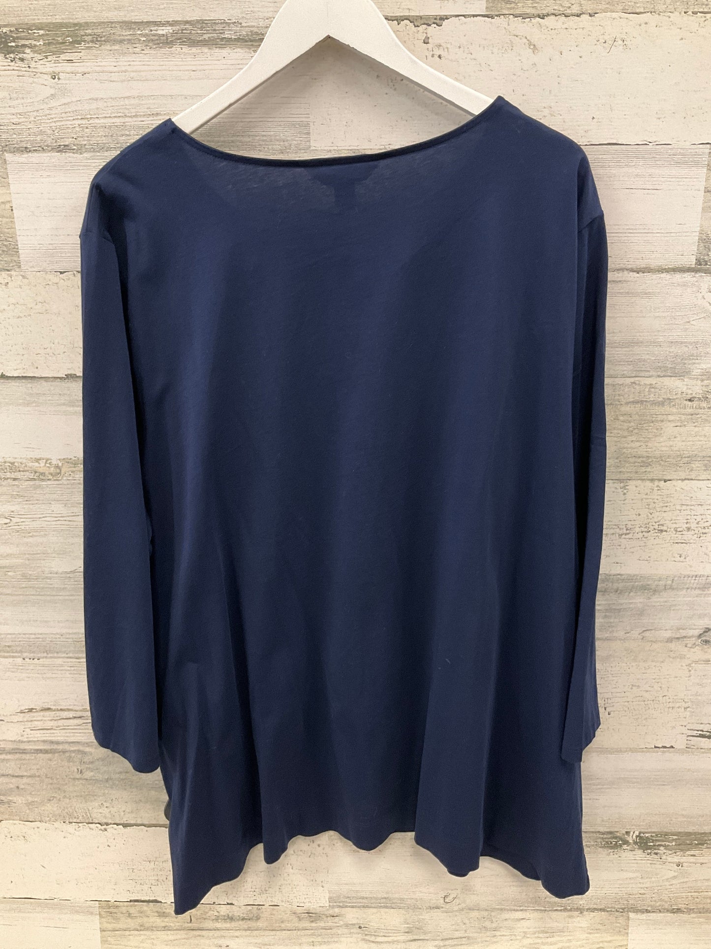 Top Long Sleeve By Lauren By Ralph Lauren In Navy, Size: 3x