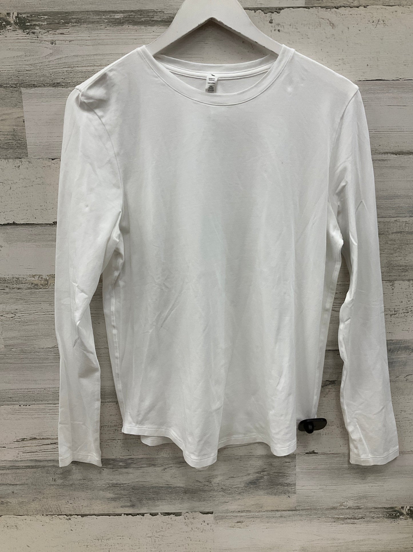 Athletic Top Long Sleeve Crewneck By Lululemon In White, Size: 8