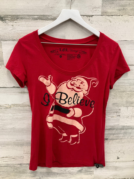 Top Short Sleeve By Lol Vintage In Red, Size: Xl