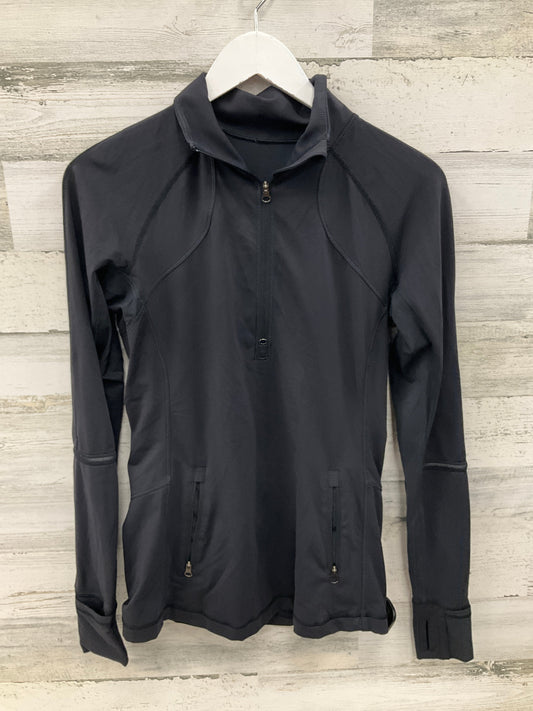 Athletic Top Long Sleeve Collar By Lululemon In Black, Size: 8