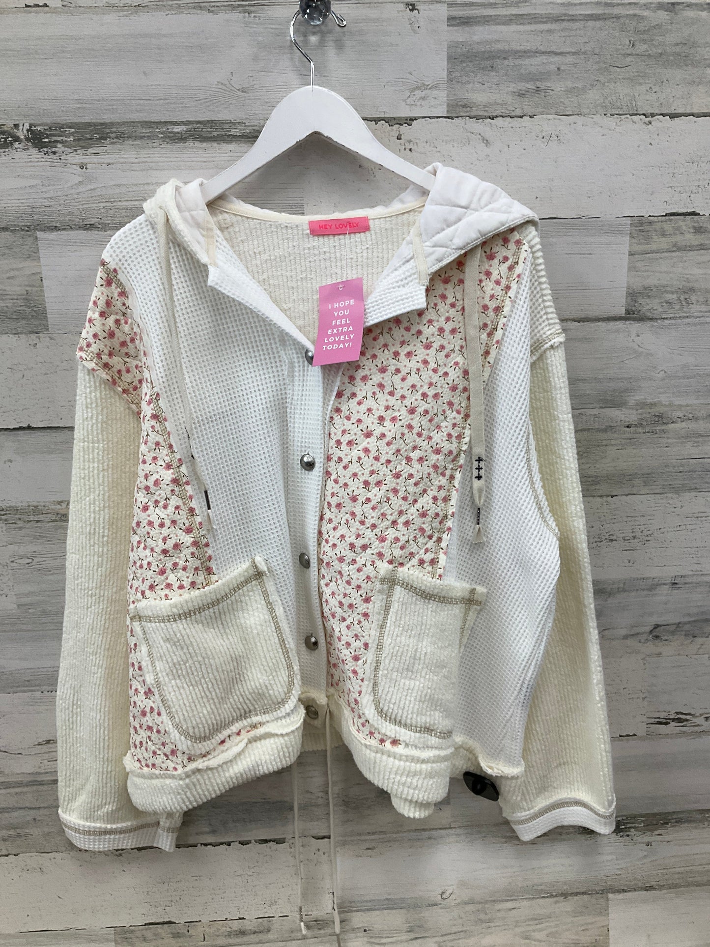 Jacket Other By Clothes Mentor In Cream & Pink, Size: L