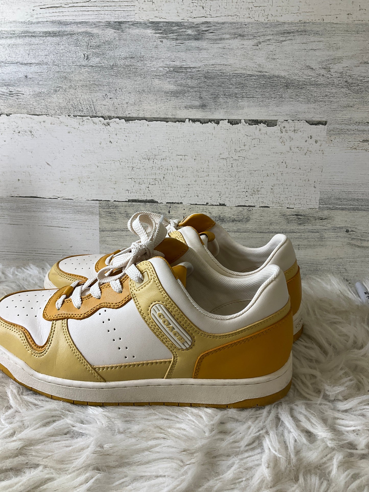 Shoes Designer By Coach In Yellow, Size: 8.5