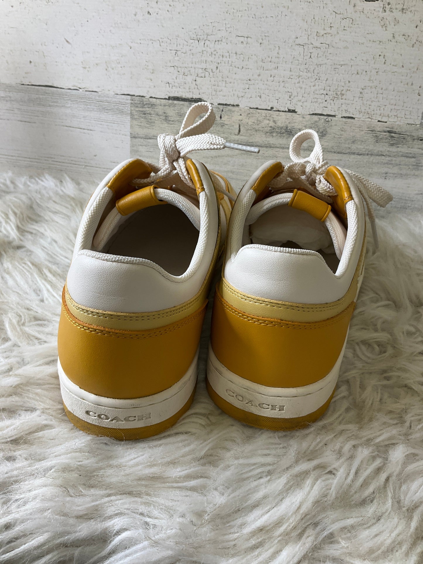 Shoes Designer By Coach In Yellow, Size: 8.5