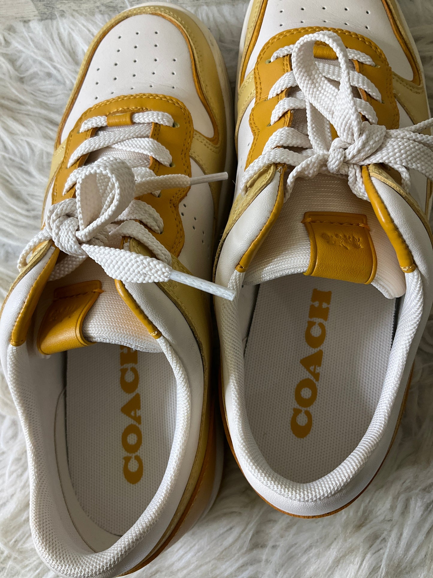 Shoes Designer By Coach In Yellow, Size: 8.5