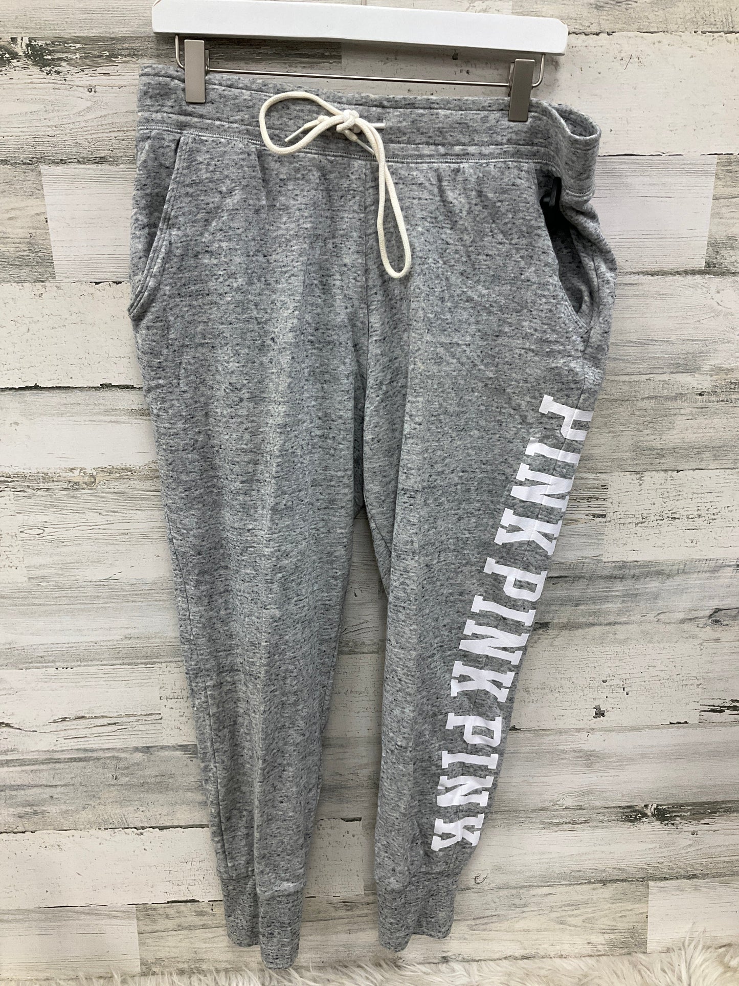 Athletic Pants By Pink In Grey, Size: L