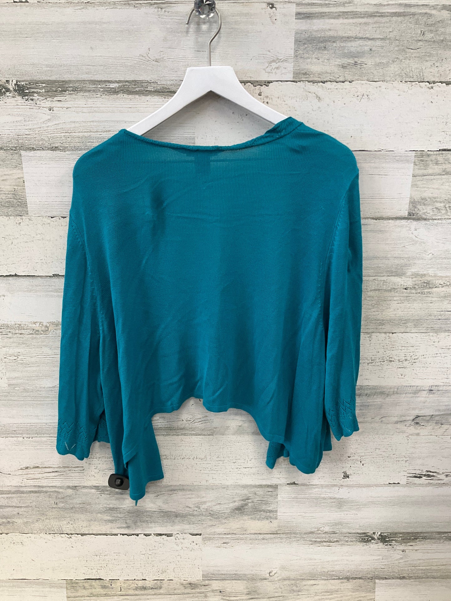 Sweater Cardigan By Catherines In Aqua, Size: 2x