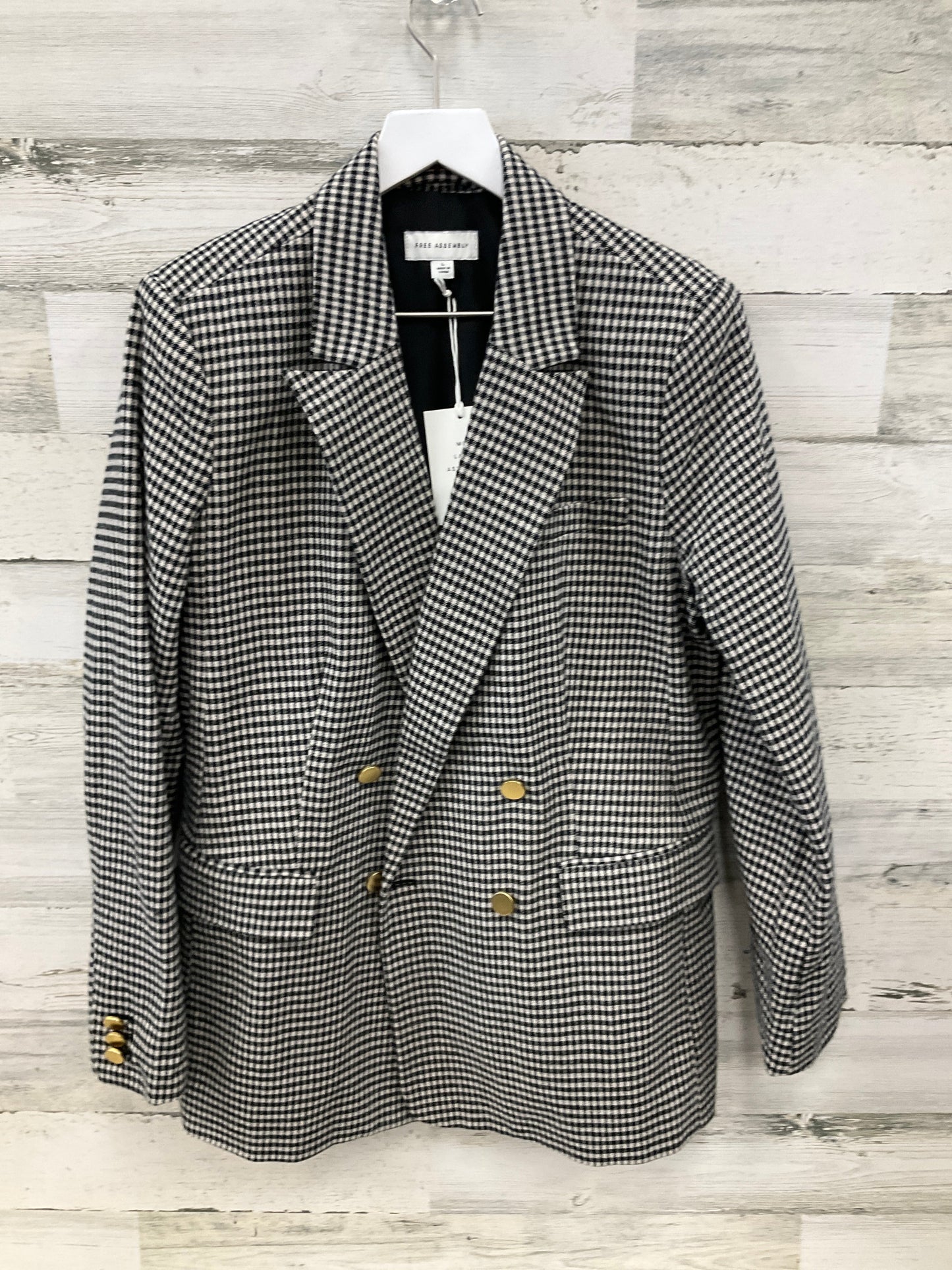 Blazer By Free Assembly In Black & White, Size: L