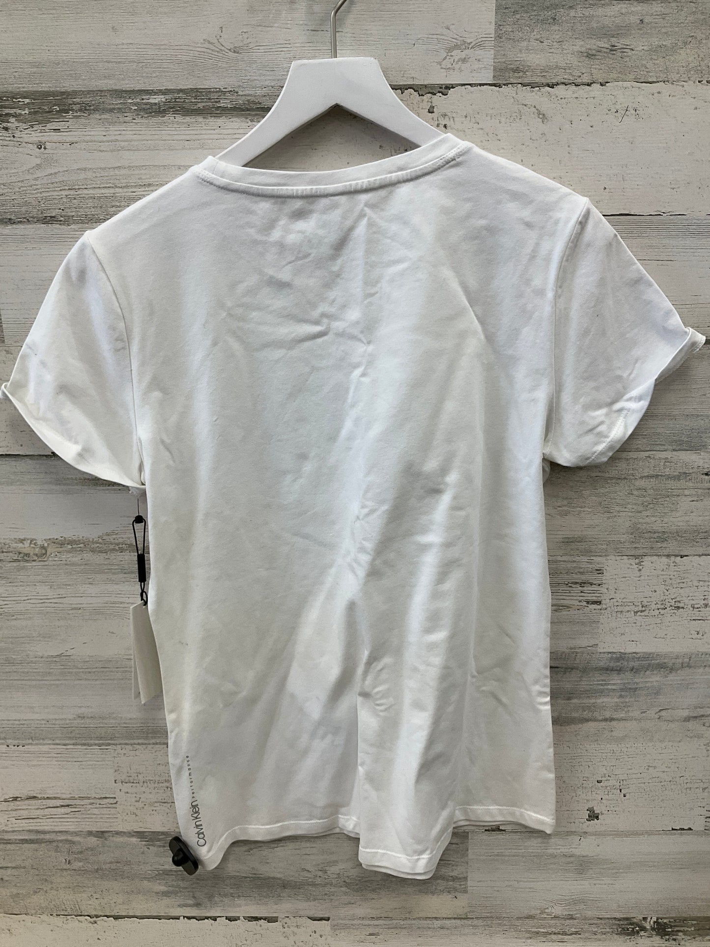 Athletic Top Short Sleeve By Calvin Klein Performance In White, Size: L