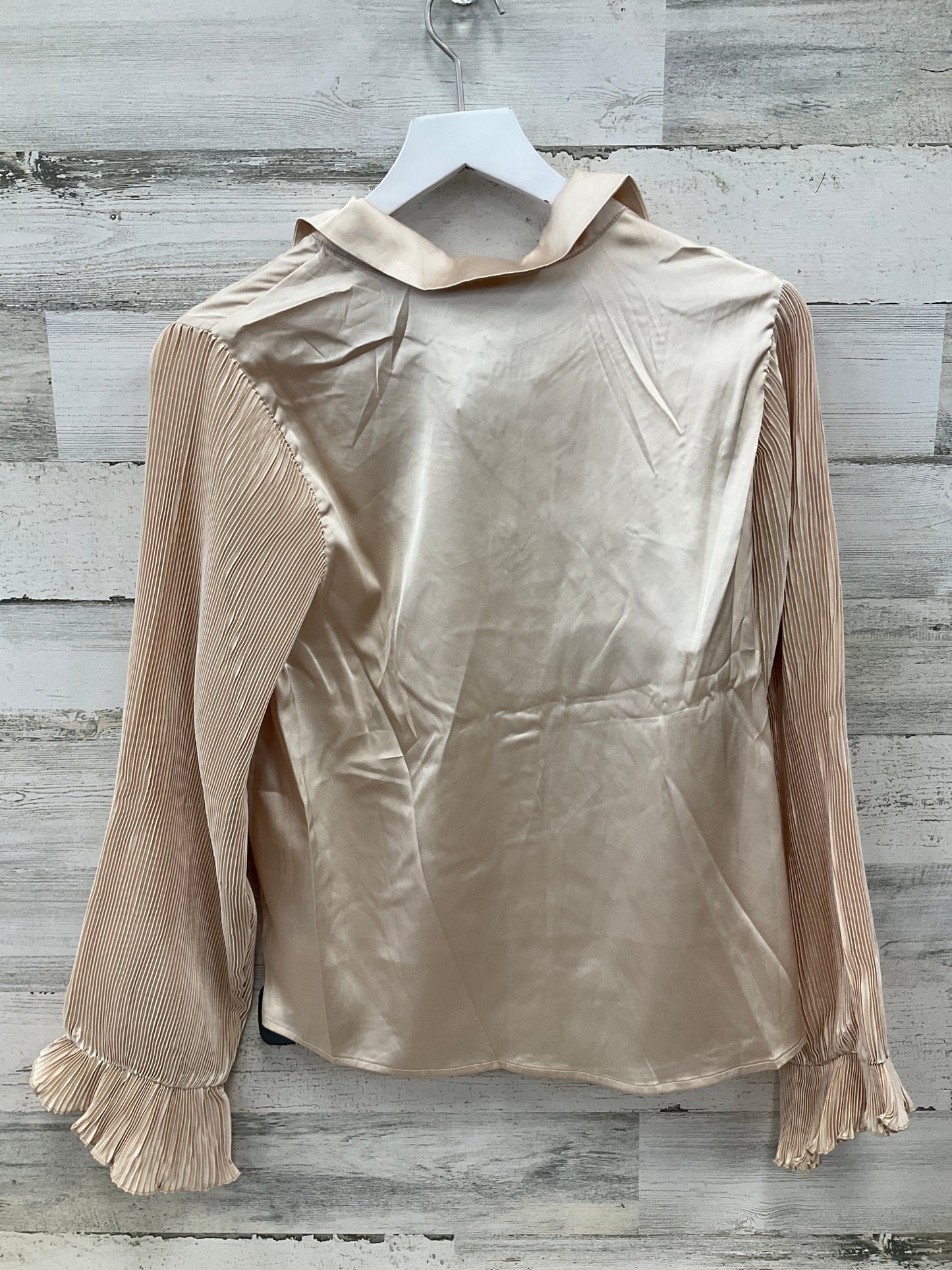 Blouse Long Sleeve By Clothes Mentor In Tan, Size: L