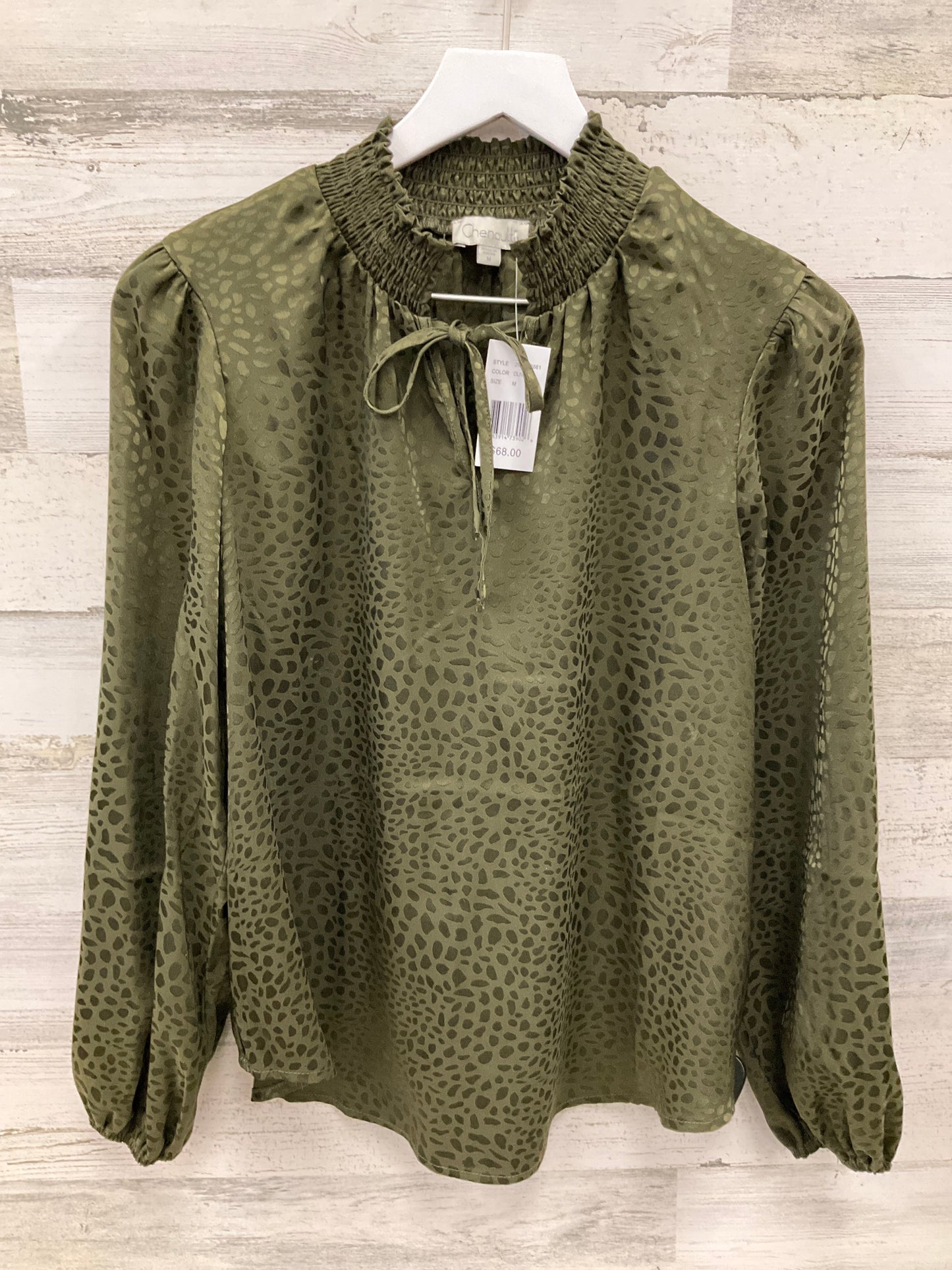 Top Long Sleeve By Chenault In Green, Size: M