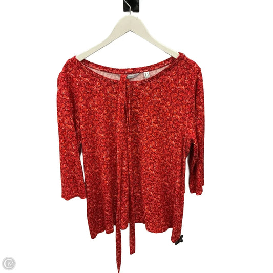 Top 3/4 Sleeve By Isaac Mizrahi Live Qvc In Red, Size: L