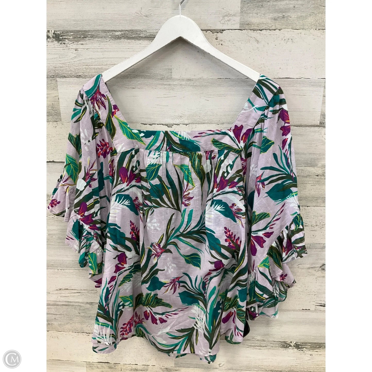 Top Short Sleeve By Terra & Sky In Multi-colored, Size: 4x