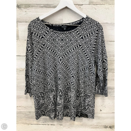 Top Long Sleeve By Lucky Brand In Black & White, Size: 1x