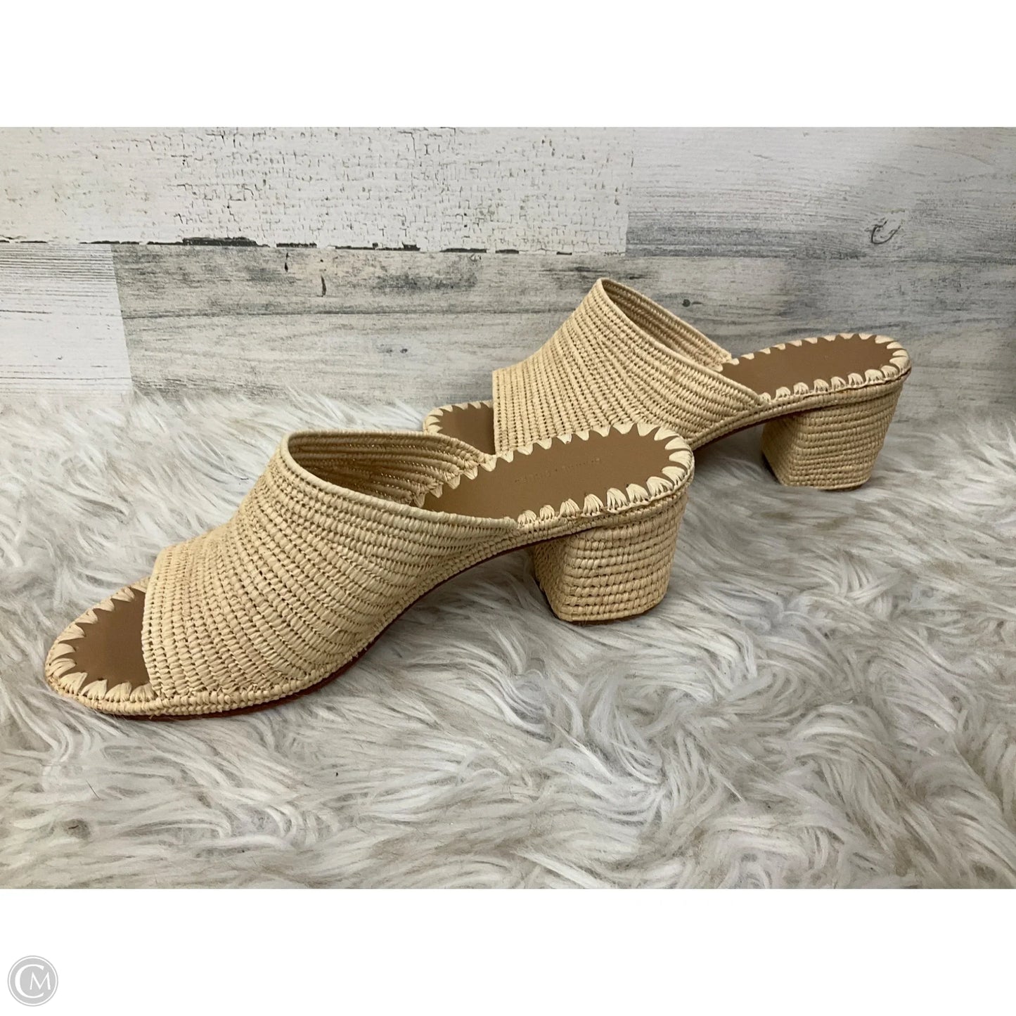 Sandals Heels Block By Carrie Forbes In Tan, Size: 8