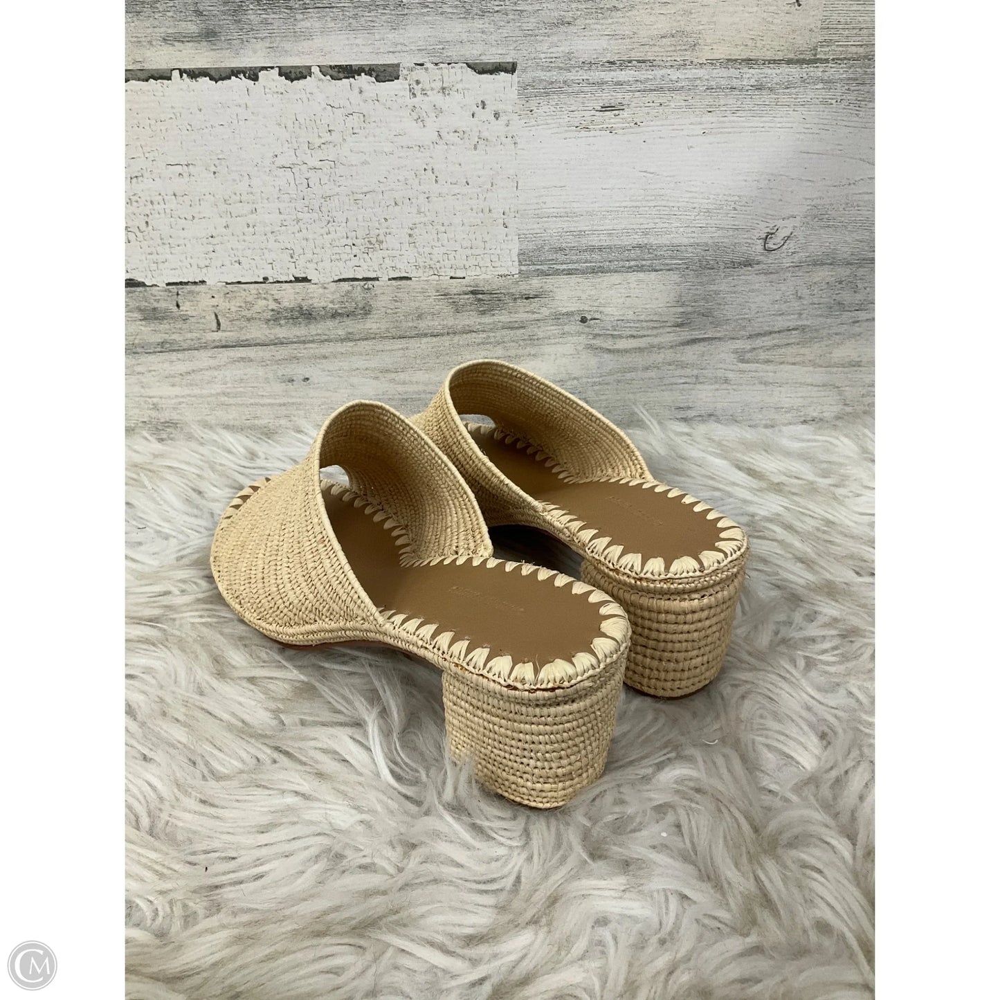 Sandals Heels Block By Carrie Forbes In Tan, Size: 8