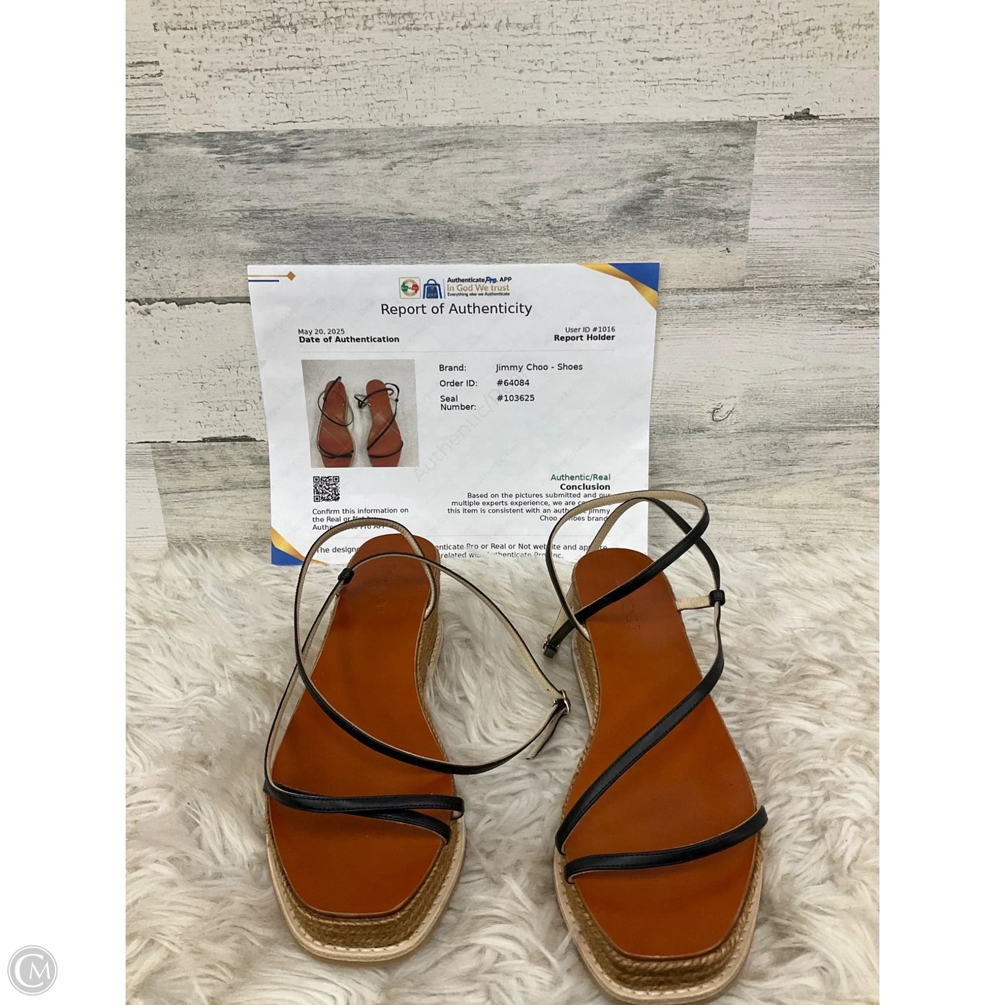 Sandals Luxury Designer By Jimmy Choo In Black, Size: 8.5