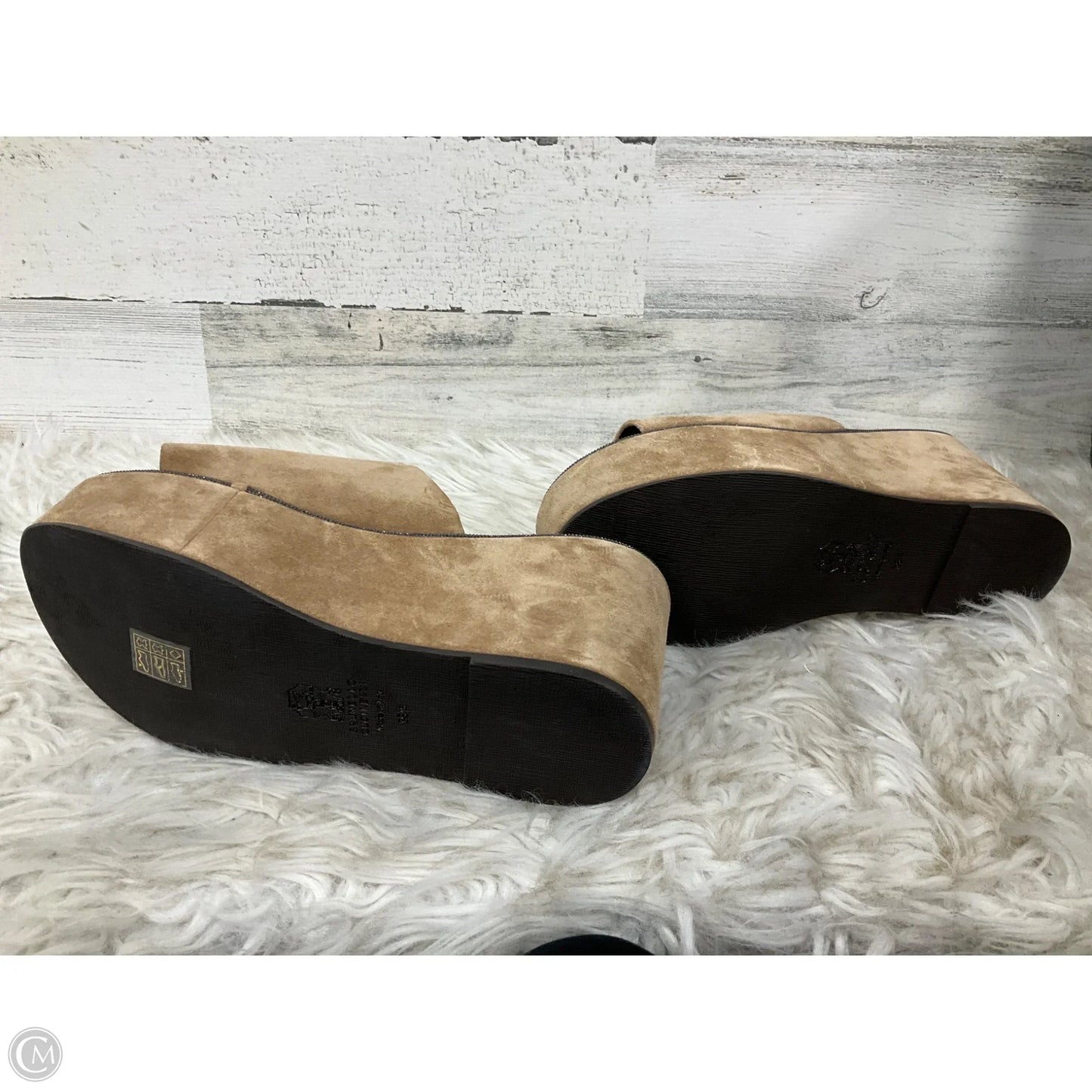 Sandals Heels Wedge By Brunello Cucinelli In Tan, Size: 8.5