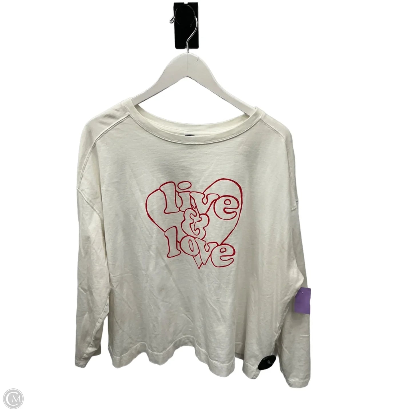 Top Long Sleeve By Old Navy In White, Size: 2x