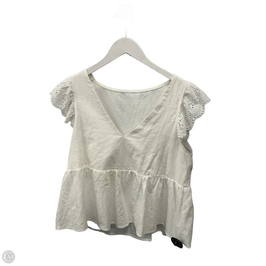 Top Short Sleeve By Cupshe In White, Size: M