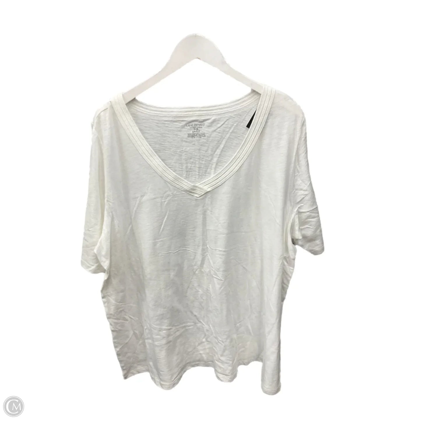 Top Short Sleeve By Lane Bryant In White, Size: 3x