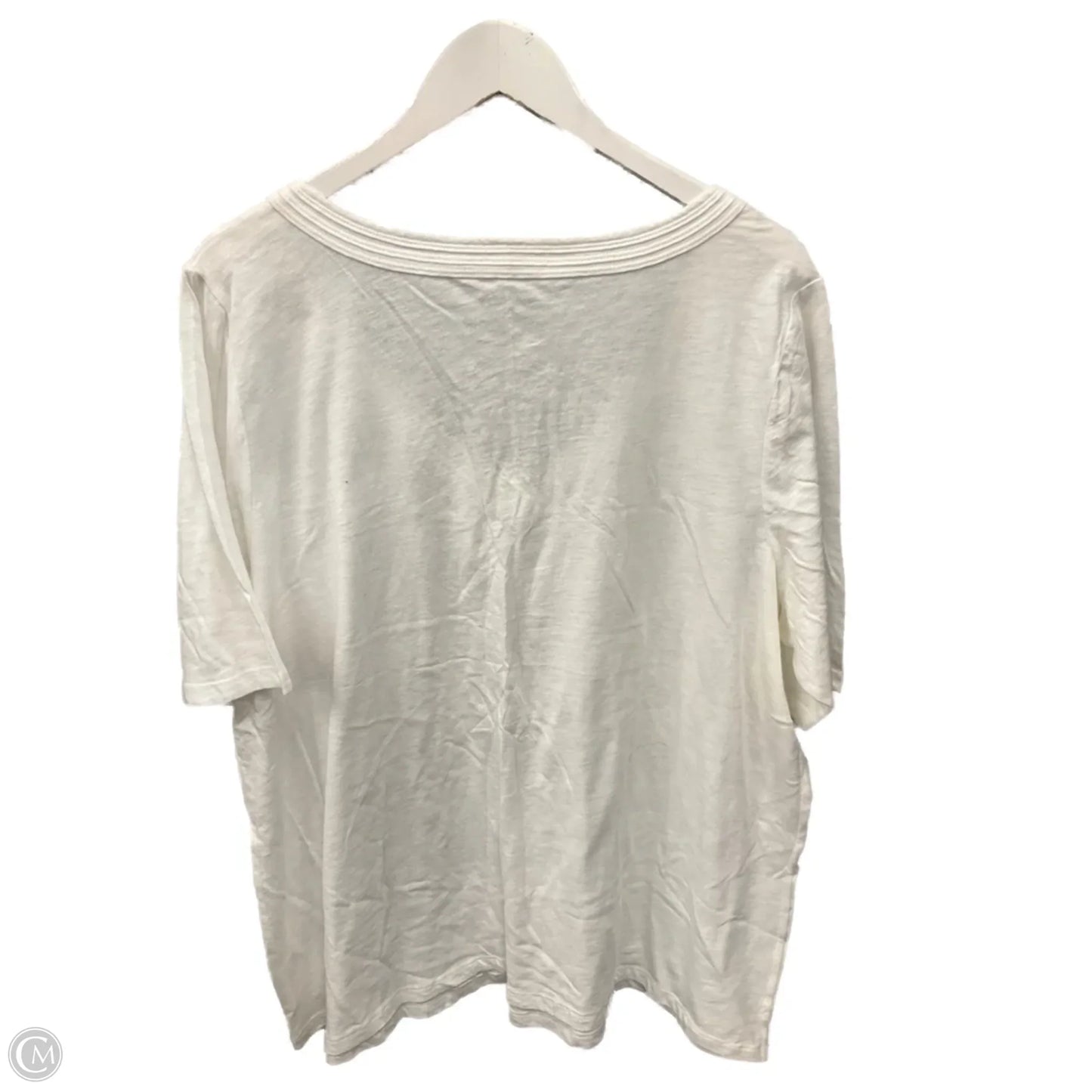 Top Short Sleeve By Lane Bryant In White, Size: 3x