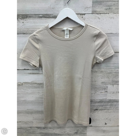 Top Short Sleeve By H&m In Tan, Size: S