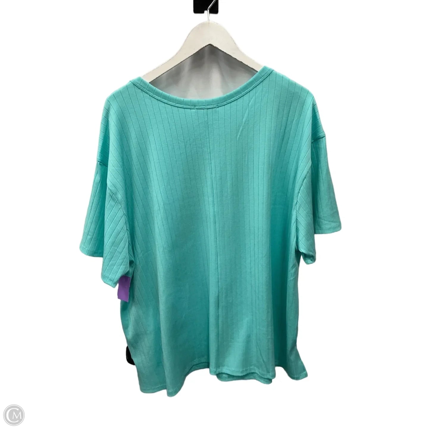 Top Short Sleeve By Andree By Unit In Aqua, Size: 2x