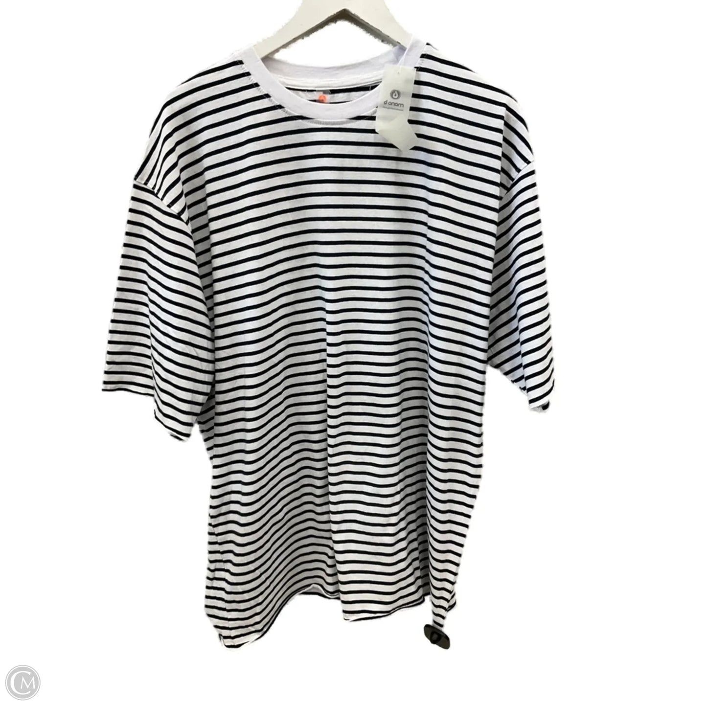 Top Short Sleeve By Mono B In Black & White, Size: L