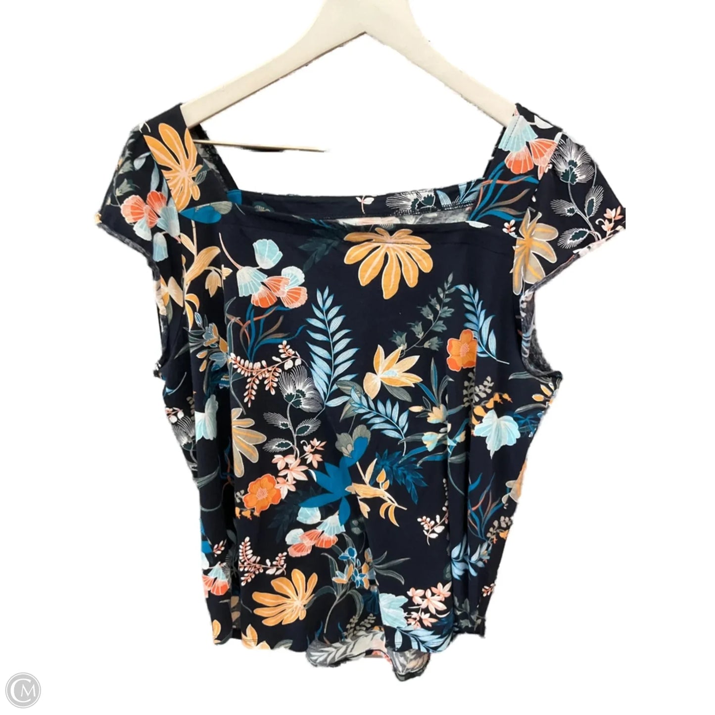 Top Short Sleeve By Loft In Navy, Size: Xl