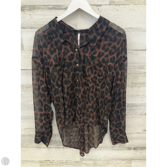 Top Long Sleeve By Free People In Animal Print, Size: S