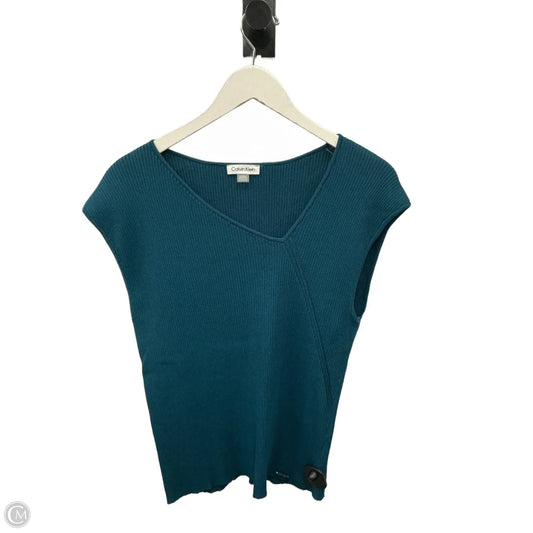 Top Sleeveless By Calvin Klein In Teal, Size: Xl