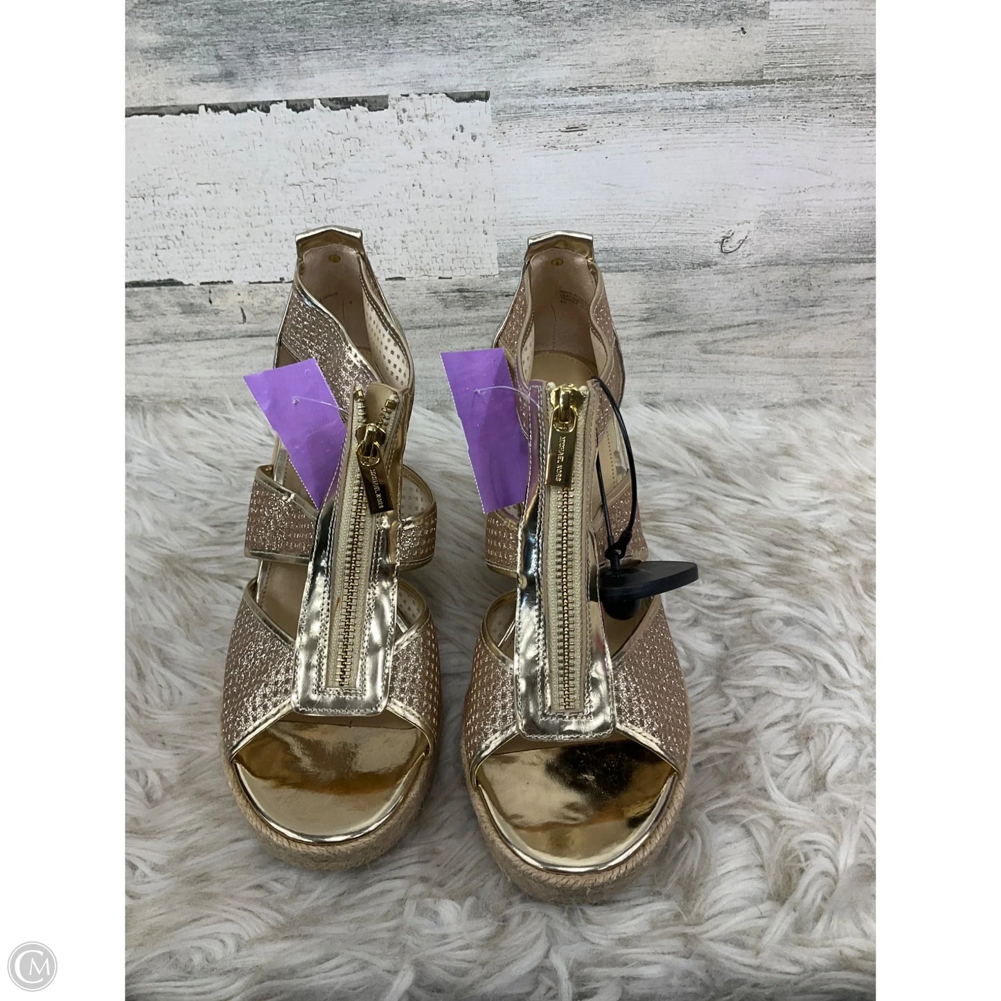 Sandals Designer By Michael Kors In Gold, Size: 8