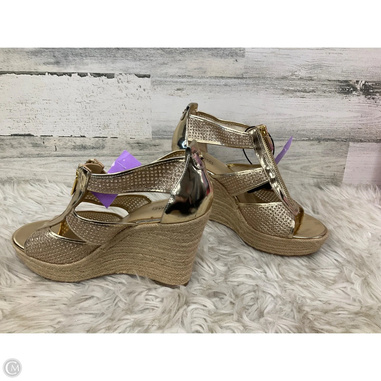 Sandals Designer By Michael Kors In Gold, Size: 8