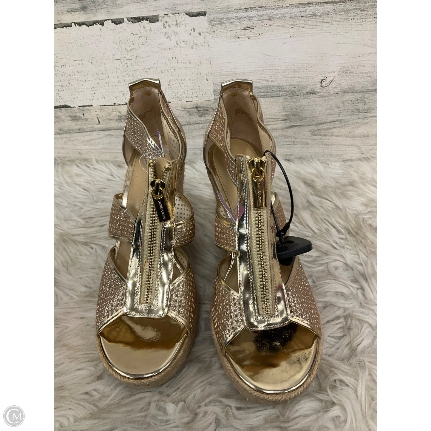Sandals Designer By Michael Kors In Gold, Size: 8