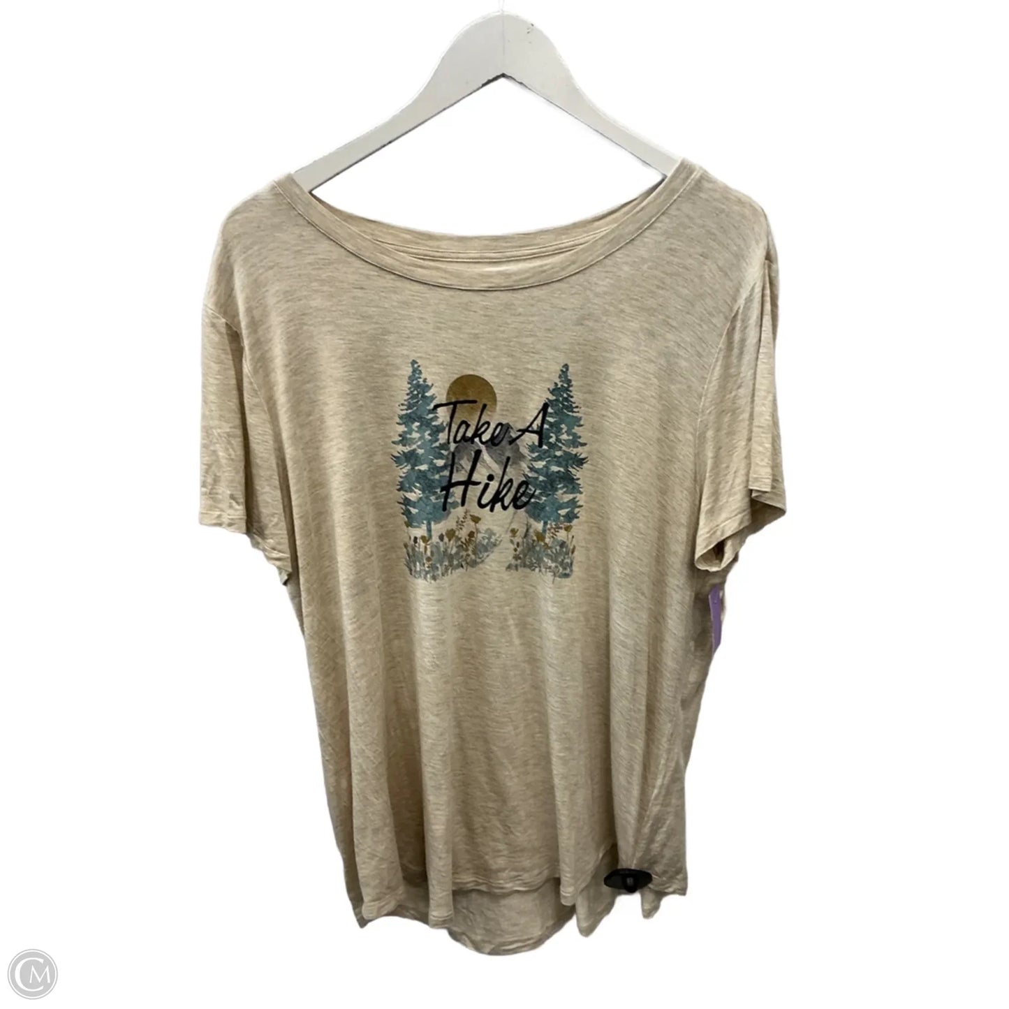 Top Short Sleeve By Maurices In Cream, Size: Xl