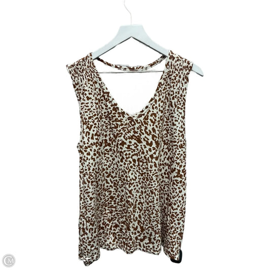 Top Sleeveless By Maurices In Brown & White, Size: Xl