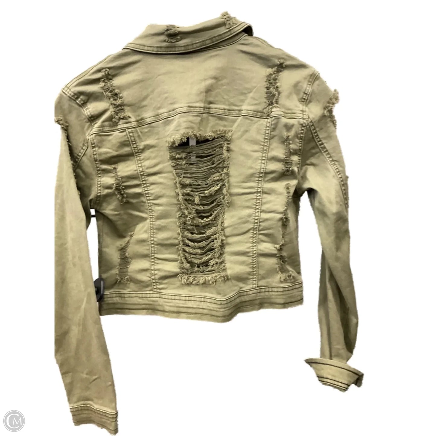 Jacket Denim By Clothes Mentor In Green Denim, Size: L