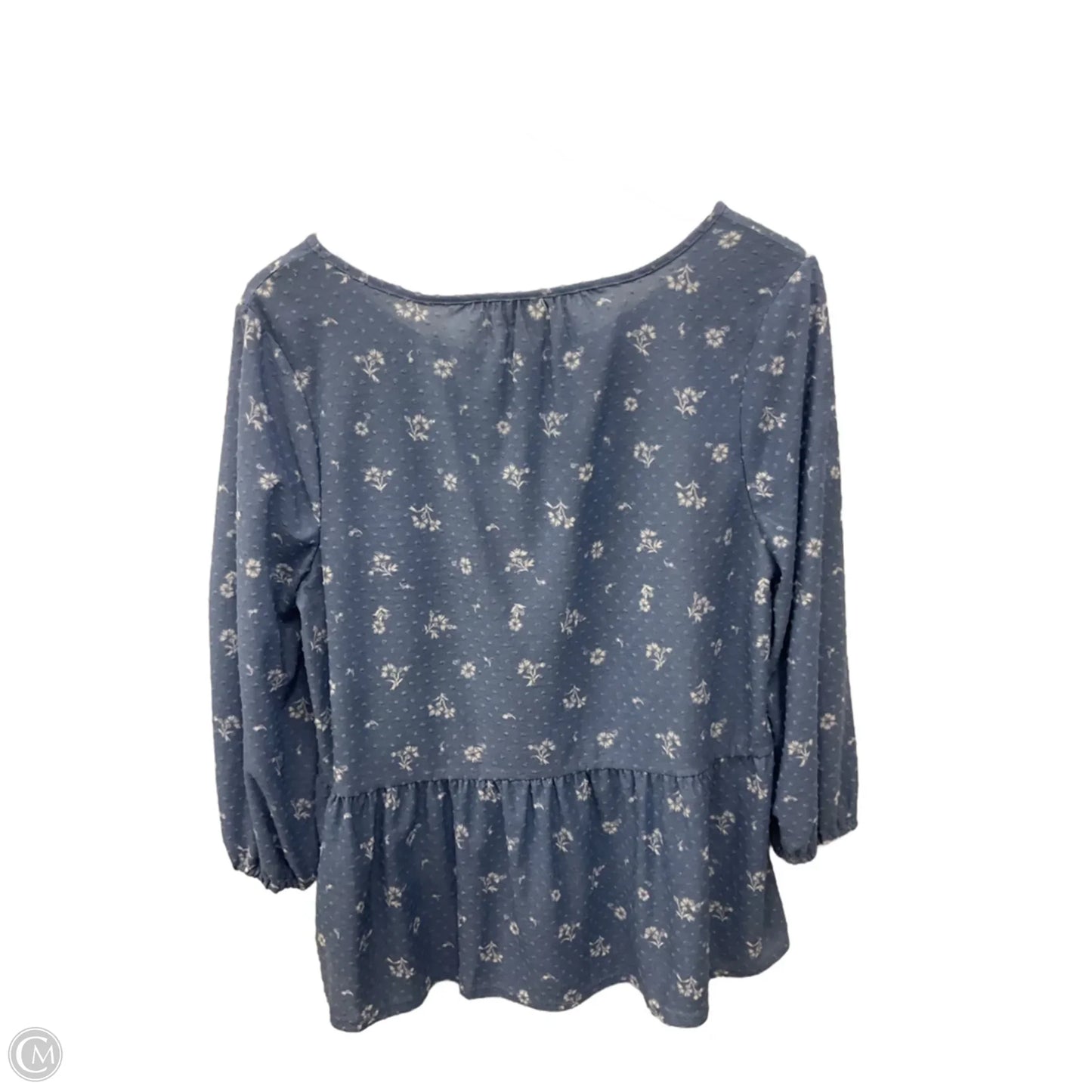 Top 3/4 Sleeve By Style And Company In Blue, Size: L