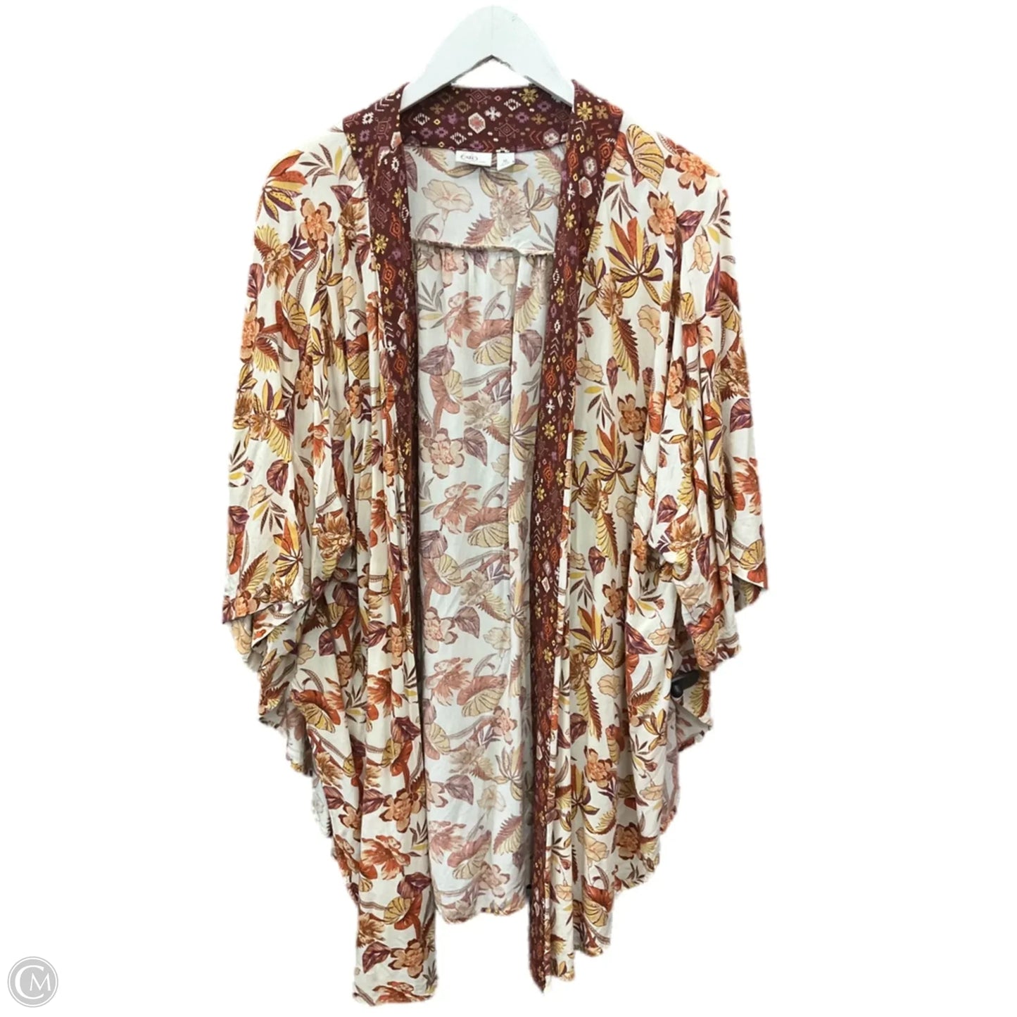 Kimono By Cato In Brown & Orange, Size: Xl